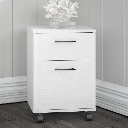 Scranton & Co Furniture Key West 2 Drawer Mobile File Cabinet in Pure White Oak
