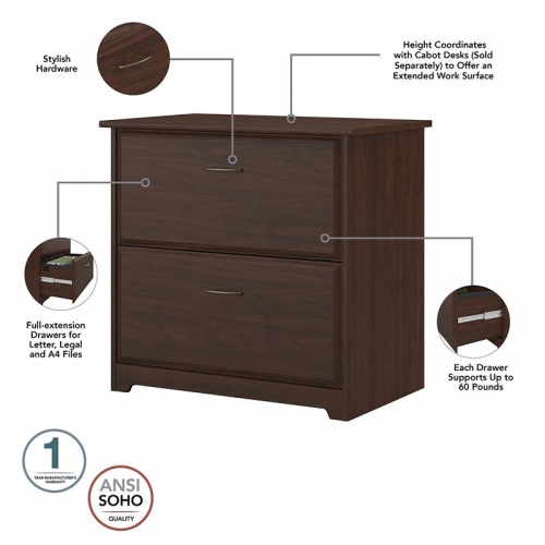 Scranton & Co Furniture Cabot 2 Drawer File Cabinet in Modern Walnut