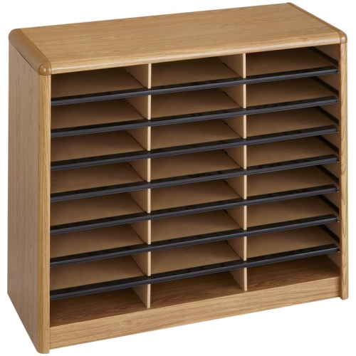 SCRANTON & CO  24 Compartment Woodflat Files Organizer In Medium Oak