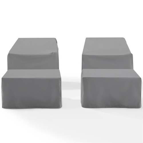 Crosley Furniture MO75009-GY Heavy-Gauge Reinforced Vinyl 4-Piece Furniture Cover Set, Gray