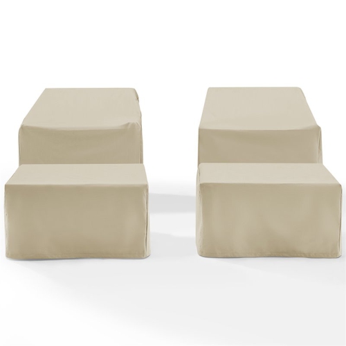 Crosley Furniture MO75009-TA Heavy-Gauge Reinforced Vinyl 4-Piece Furniture Cover Set, Tan