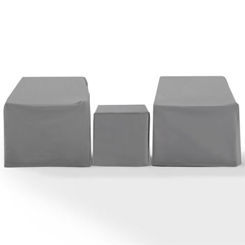 Crosley Furniture MO75008-GY Heavy-Gauge Reinforced Vinyl 3-Piece Furniture Cover Set, Gray