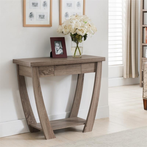 Bowery Hill Modern Wood Console Table in Light Oak