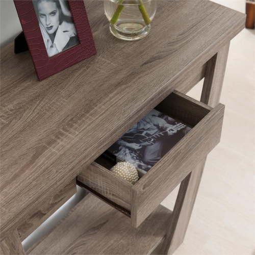 Bowery Hill Modern Wood Console Table in Light Oak