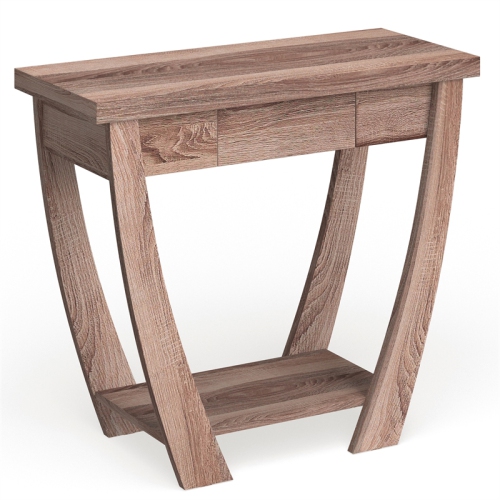 Bowery Hill Modern Wood Console Table in Light Oak