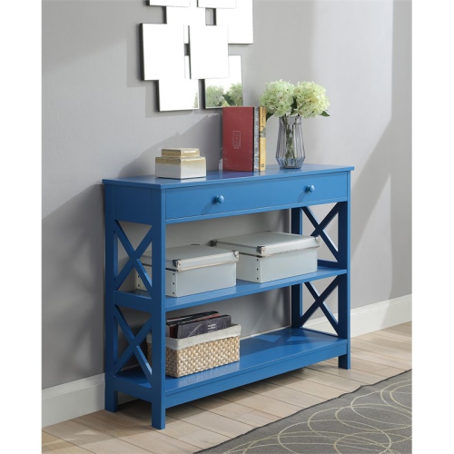 Convenience Concepts Oxford One-Drawer Console Table in Blue Wood Finish