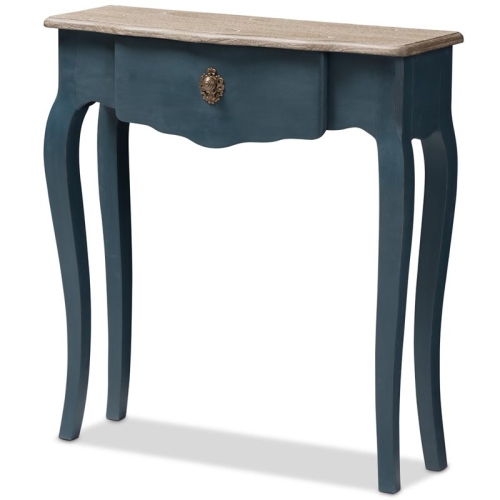 BOWERY HILL  Console Table In Provincial Spruce In Blue