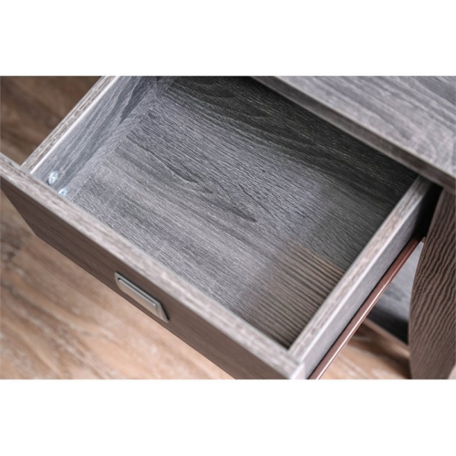 Furniture of America Ami Transitional Wood Storage End Table in Gray