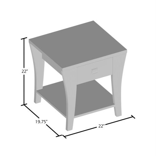 Furniture of America Ami Transitional Wood Storage End Table in Gray