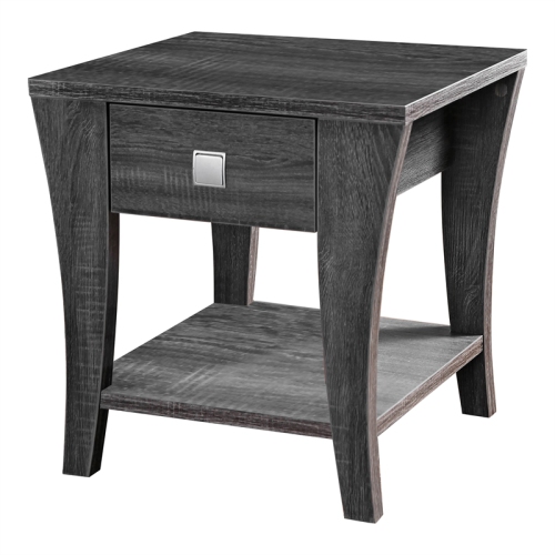 Furniture of America Ami Transitional Wood Storage End Table in Gray