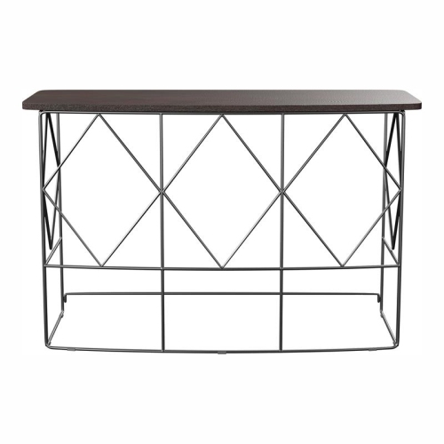 FURNITURE OF AMERICA  Borche Industrial Wood Console Table In Walnut