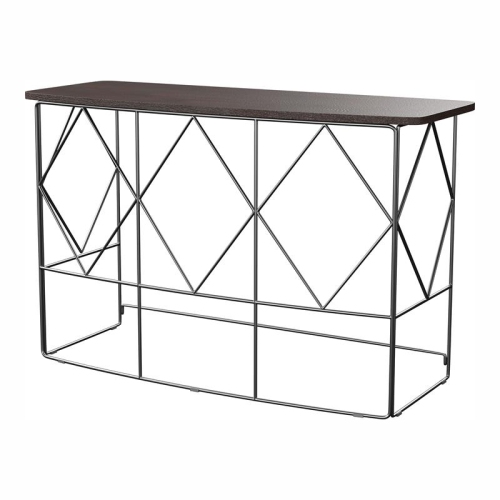 Furniture of America Borche Industrial Wood Console Table in Walnut