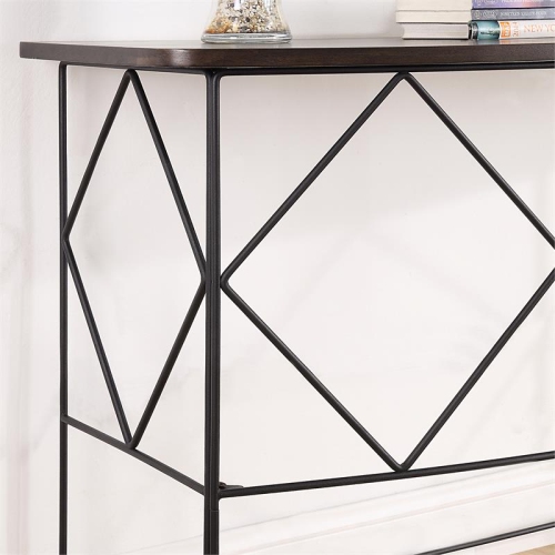 Furniture of America Borche Industrial Wood Console Table in Walnut