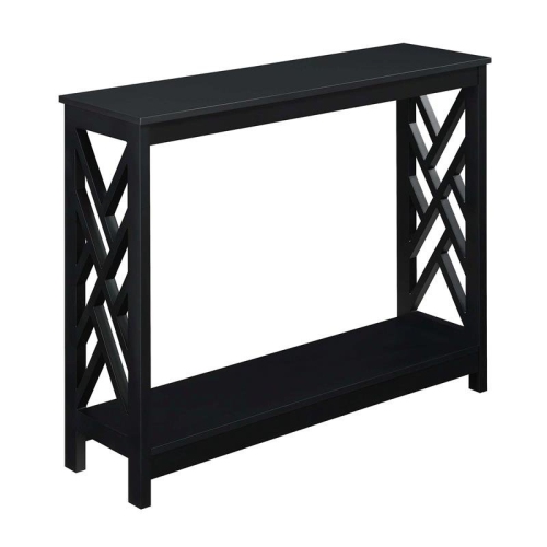 CONVENIENCE CONCEPTS  Titan Console Table With Shelf In Black Wood Finish