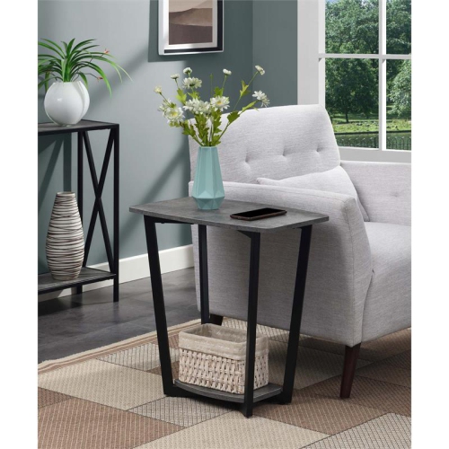 Convenience Concepts Graystone End Table with Shelf in Gray Wood Finish
