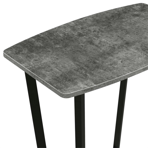 Convenience Concepts Graystone End Table with Shelf in Gray Wood Finish