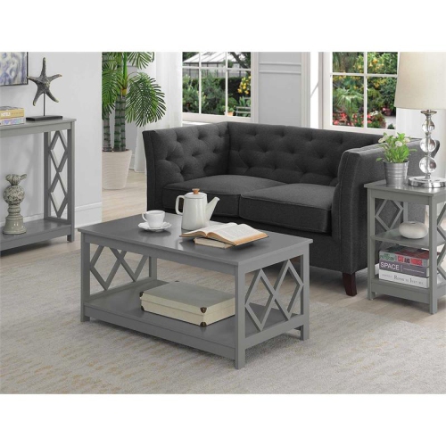 CONVENIENCE CONCEPTS  Diamond Coffee Table In Wood Finish In Gray