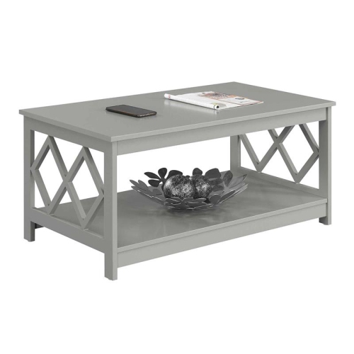 Convenience Concepts Diamond Coffee Table in Gray Wood Finish