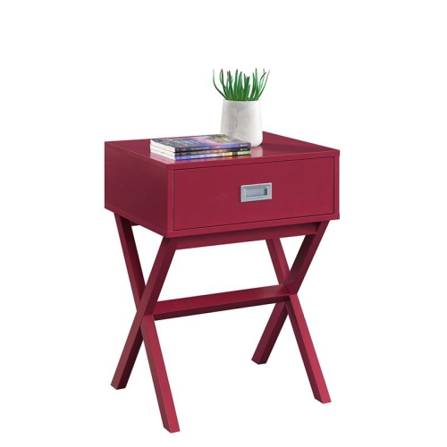 Convenience Concepts Designs2Go Landon End Table in Red Wood Finish