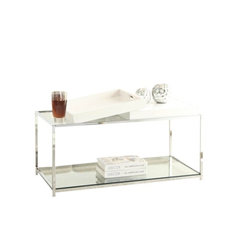 PEMBERLY ROW  Glass Coffee Table In In White