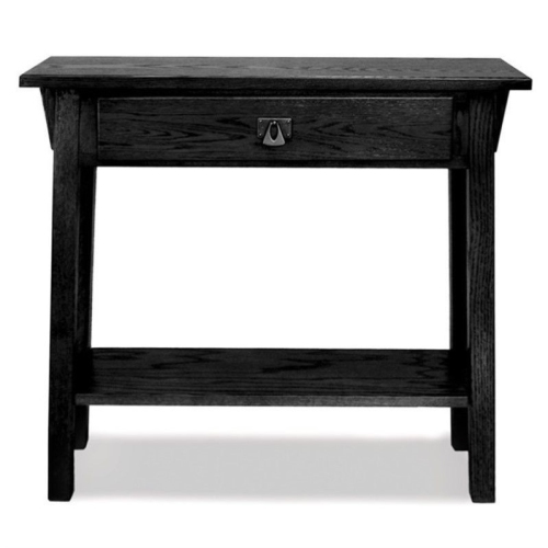Bowery Hill Transitional Solid Ash Console Table in Slate Black