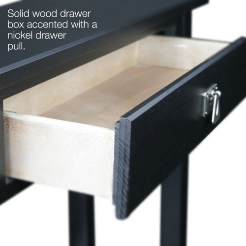 Bowery Hill Transitional Solid Ash Console Table in Slate Black