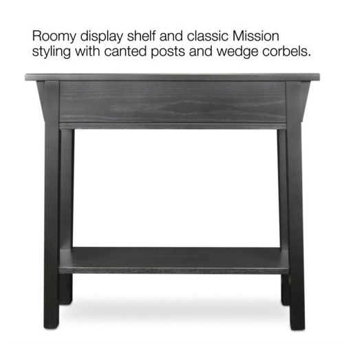 Bowery Hill Transitional Solid Ash Console Table in Slate Black