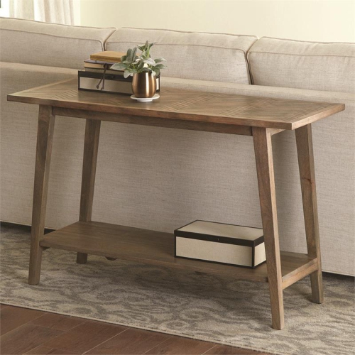 Bowery Hill Contemporary Natural Mango Wood Rectangle Sofa Table