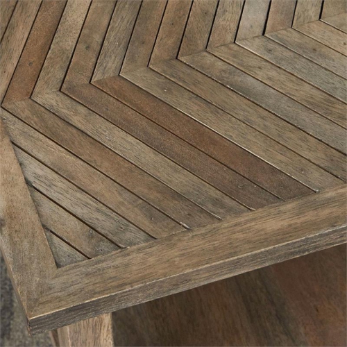 Bowery Hill Contemporary Natural Mango Wood Rectangle Sofa Table