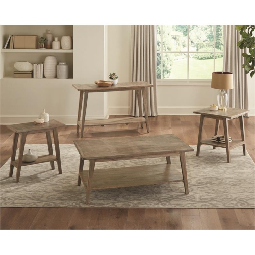 Bowery Hill Contemporary Natural Mango Wood Rectangle Sofa Table