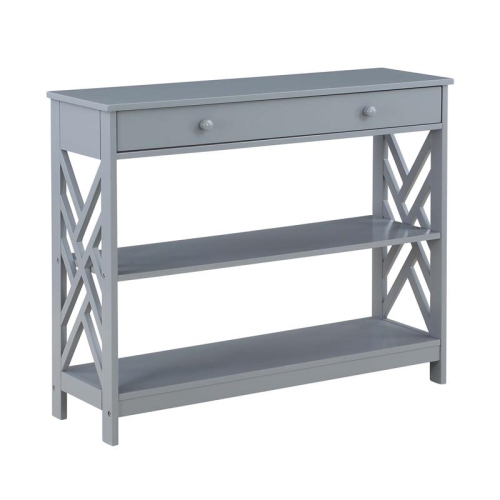 CONVENIENCE CONCEPTS  Titan One-Drawer Console Table With Shelves In Wood In Gray