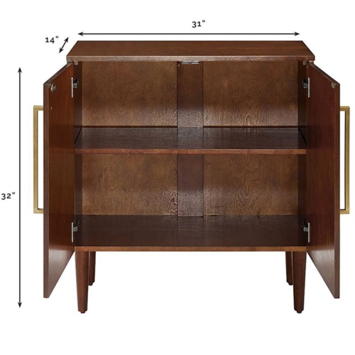 Crosley Everett 2 Door Console Table in Mahogany