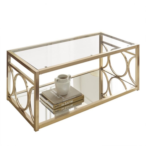 Olympia Glass Top Coffee Table in Gold Chrome