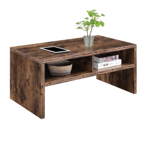 Northfield Admiral Deluxe Coffee Table with Shelves in Nutmeg Wood Finish