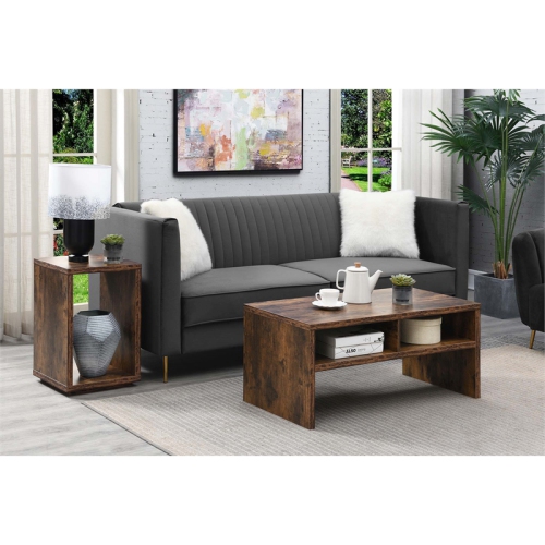 Northfield Admiral Deluxe Coffee Table with Shelves in Nutmeg Wood Finish