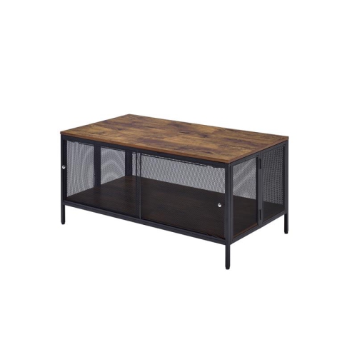 ACME Winam Coffee Table in Antique Oak & Black