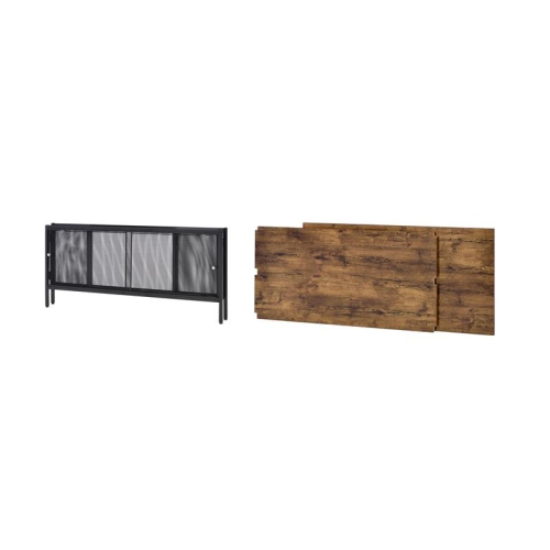 ACME Winam Coffee Table in Antique Oak & Black