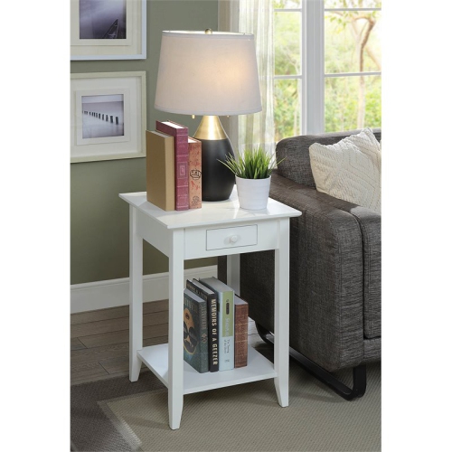 Pemberly Row End Table in White Wood Finish