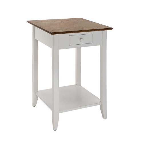 CONVENIENCE CONCEPTS  American Heritage One-Drawer End Table With Shelf In Wood Finish In White