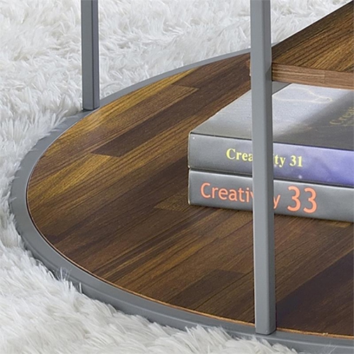 Furniture of America Marquesa Contemporary Wood Round Coffee Table in Gray