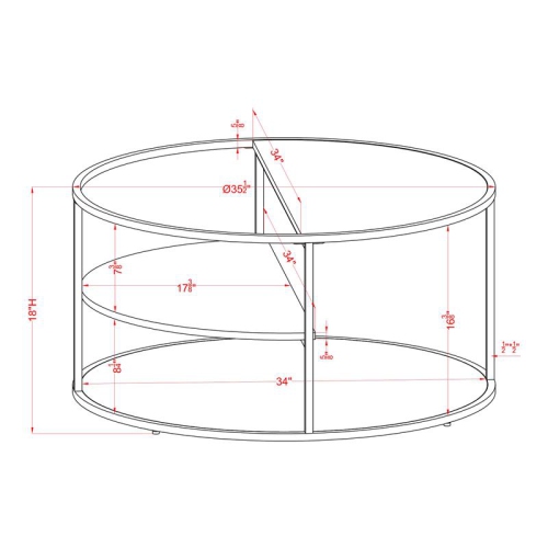 Furniture of America Marquesa Contemporary Wood Round Coffee Table in Gray