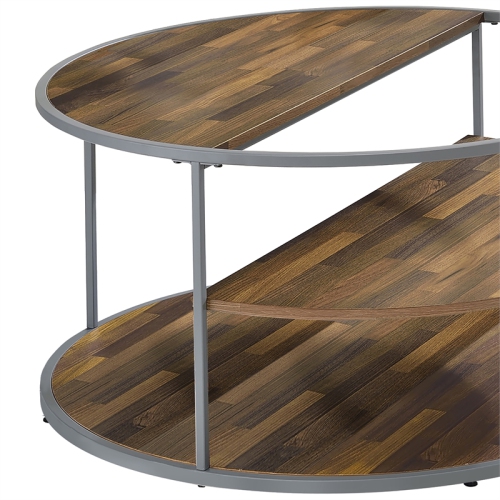 Furniture of America Marquesa Contemporary Wood Round Coffee Table in Gray