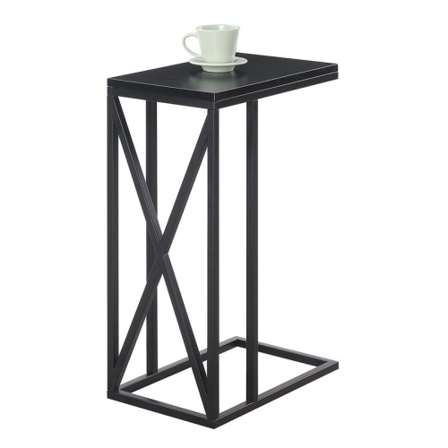 CONVENIENCE CONCEPTS  Tucson C End Table In Black Wood Finish And Metal Frame