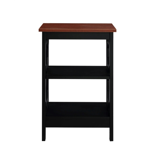 Convenience Concepts Omega End Table in Cherry and Black Wood Finish