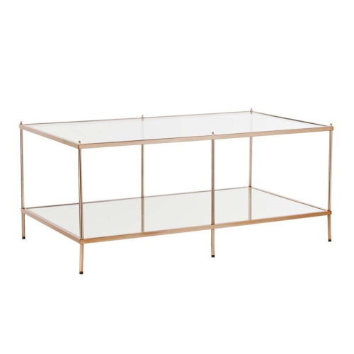 BOWERY HILL  Glass Top Coffee Table In In Gold