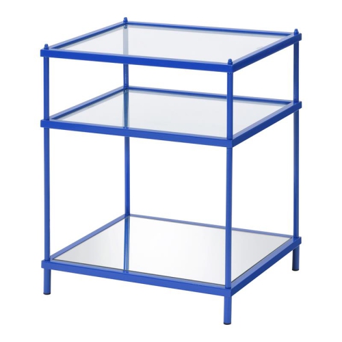 Furniture of America Mendry Contemporary Metal 2-Shelf Side Table in Blue