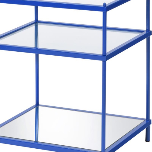 Furniture of America Mendry Contemporary Metal 2-Shelf Side Table in Blue