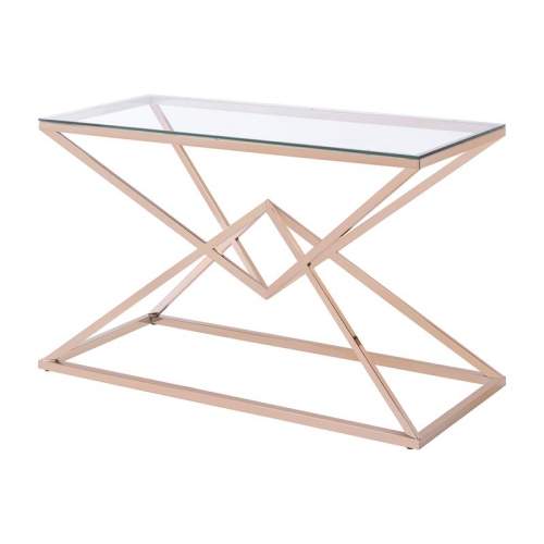 FURNITURE OF AMERICA  Cazzanarro Contemporary Metal Sofa Table In Plating In Gold