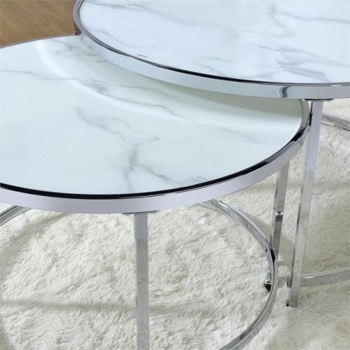 Steve Silver Rayne Faux Marble Nesting Cocktail Tables