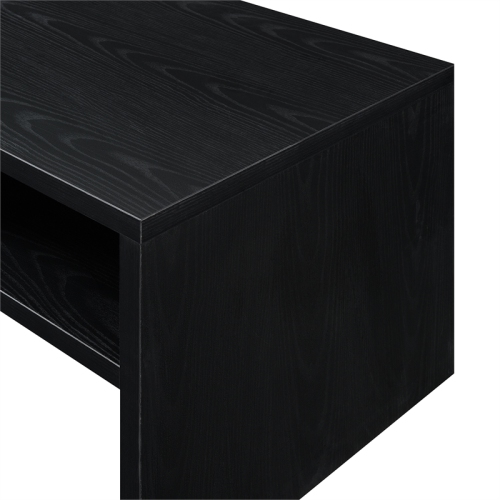 Northfield Admiral Deluxe Coffee Table with Shelves in Black Wood Finish